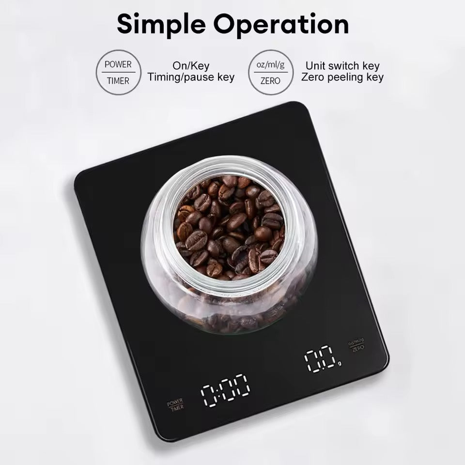 Digital kjøkkenvekt med timer – Høy presisjon 3 kg / 0,1 g